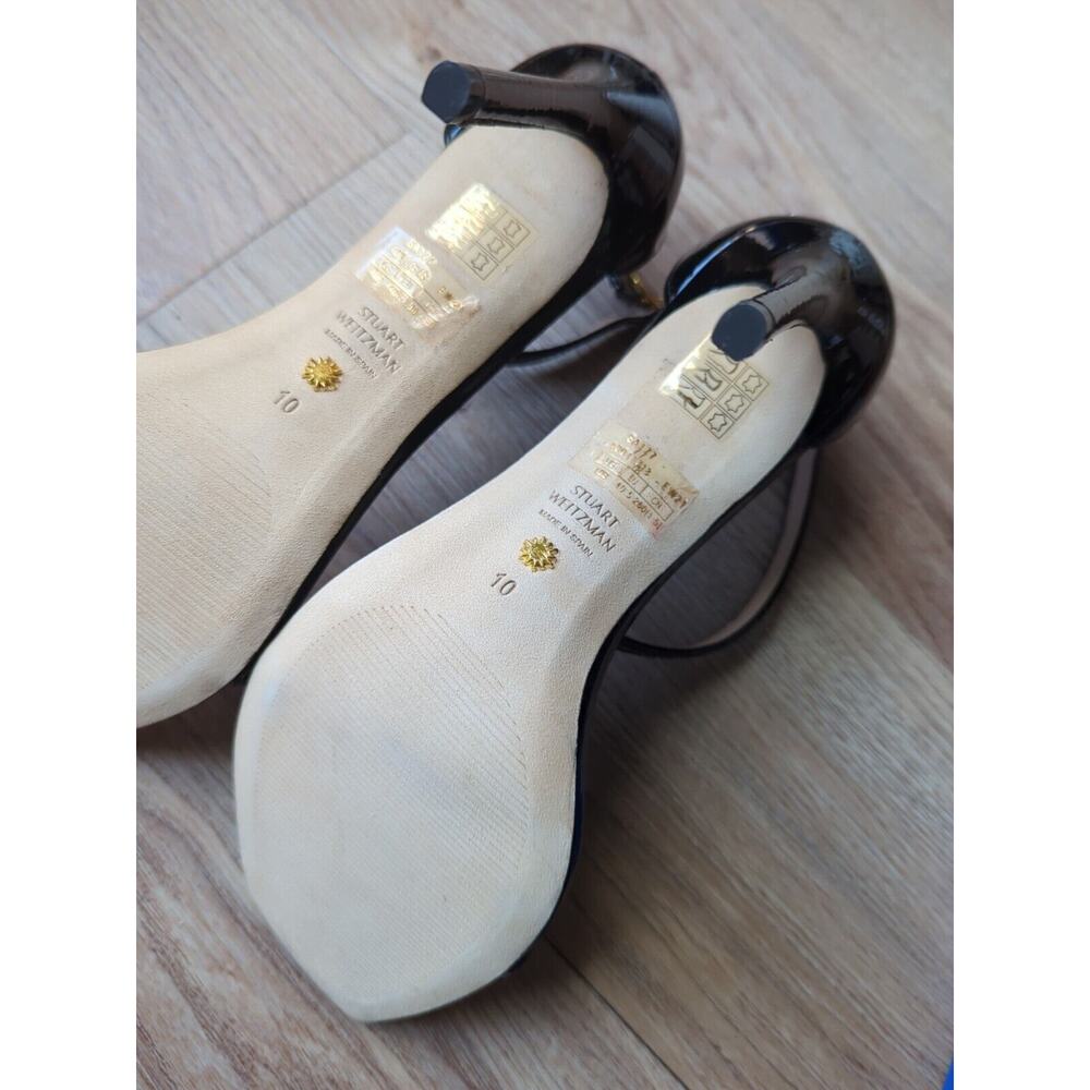 Stuart Weitzman Nudistcurve 100 Nudist Patent Sandal Stiletto Heels Womens 10 - Picture 16 of 16